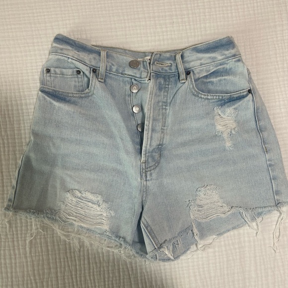 Pacsun Ultra High Rise Vintage Light Wash Denim Shorts - Picture 1 of 4